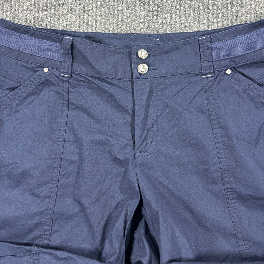 INC International Concepts Shorts Women 10 Navy Rhinestone Rivets Cuff or Not‎